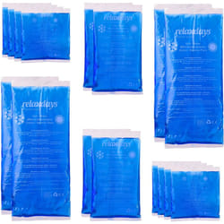 Relaxdays - Compresses avec gel thermique, lot de 16, premiers secours, 3 tailles, chaud-froid, sport, muscles, bleu