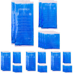 Relaxdays - Compresses avec gel thermique, lot de 32, premiers secours, 3 tailles, chaud-froid, sport, muscles, bleu