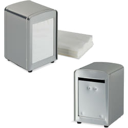 Relaxdays - Distributeur de serviettes, en lot de 2, table, rétro, restaurant, support porte-serviette HxLxP : 15x9,5x11 cm, argenté