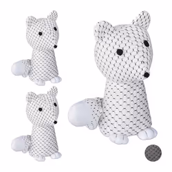 3x Butoirs pour porte renard tampon pour porte décoratif se tient droit rempli intérieur 1 kg blanc