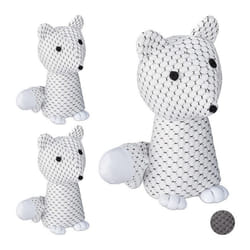 3x Butoirs pour porte renard tampon pour porte décoratif se tient droit rempli intérieur 1 kg blanc