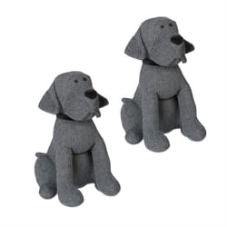 Relaxdays - Butoir de porte chien, lot de 2, se tient droit, rempli, pour l'intérieur, hlp 28x17x19 cm, tissu rempli de sable, gris