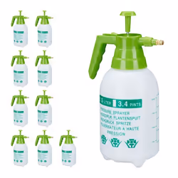 10x Pulvérisateur 15 litre buse réglable en laiton pour plantes jardin produits ménagers PE blanc/vert
