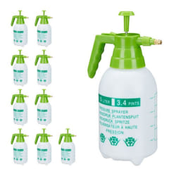 10x Pulvérisateur 15 litre buse réglable en laiton pour plantes jardin produits ménagers PE blanc/vert