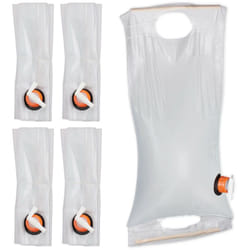 Poche d'eau 10 l pliable, lot de 5, Jerrycan jerricane Bidon d'eau robinet bouchon camping Sac eau, pvc, transparent