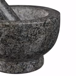 Relaxdays - Mortier en granit avec pilon, robuste, pour épices, herbes, mortier en pierre polie, d. 13 cm, 250 ml, gris - Vue supplémentaire 6