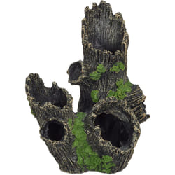 Relaxdays - Déco d'aquarium, tronc d'arbre, apparence naturelle, cachette, accessoire terrarium, 16,5 x 15,5 x 11 cm, noir