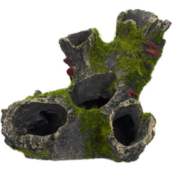 Relaxdays - Grotte déco d'aquarium, apparence naturelle, cachette décorative, décoration en pierre, 7 x 15 cm, gris-vert