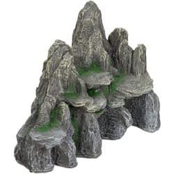 Relaxdays - déco d'aquarium, Rocher avec grotte, Apparence naturelle, Roche déco pour terrarium, 21 cm de haut, gris-vert