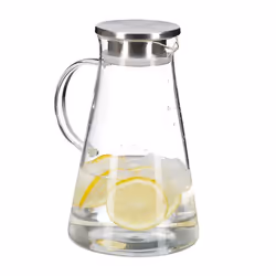 Relaxdays Carafe en verre 18 l avec couvercle eau jus eau aromatisée lavable au lave-vaisselle transparent