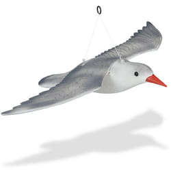 Relaxdays - Mouette épouvantail, volante, à suspendre, statue décorative, pour le jardin, balcon, terrasse, blanc/gris