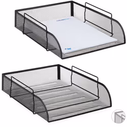 Cette corbeille à courrier noire en lot de 2 est très pratique pour trier votre courrier, vos documents, vos lettres, journau ...