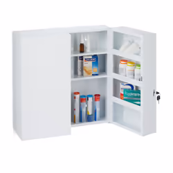Description générale Cette armoire à pharmacie XXL est idéale pour conserver vos médicaments, pansements et le nécessaire de  ...