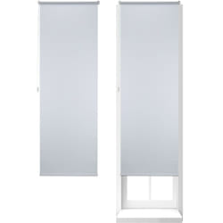 Relaxdays - Store Enrouleur, lot de 2, Thermique, Chaînette latérale, Fixation sans perçage, 70x210, largeur tissu 66 cm, blanc