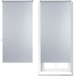 Relaxdays - Store Enrouleur, lot de 2, Thermique, Chaînette latérale, Fixation sans perçage, 80x160, largeur tissu 76 cm, blanc