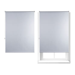 Store Enrouleur lot de 2 Thermique Chaînette latérale Fixation sans perçage 110x160 largeur tissu 106 cm blanc