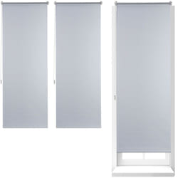 Relaxdays - Store Enrouleur, lot de 3, Thermique, Chaînette latérale, Fixation sans perçage, 60 x 160, largeur tissu 56 cm, blanc
