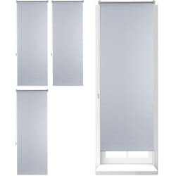 Relaxdays - Store Enrouleur, lot de 4, Thermique, Chaînette latérale, Fixation sans perçage, 60 x 160, largeur tissu 56 cm, blanc