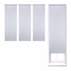 Store Enrouleur lot de 4 Thermique Chaînette latérale Fixation sans perçage 70x210 largeur tissu 66 cm blanc
