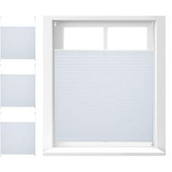 Relaxdays - Store vénitien sans perçage, lot de 4, volet fenêtre, semi-transparent, laisse passer la lumière, 100 x 130 cm, blanc