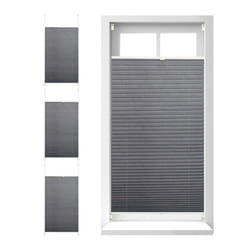 Store vénitien sans perçage lot de 4 volet fenêtre semi-transparent laisse passer la lumière 90 x 210 cm gris