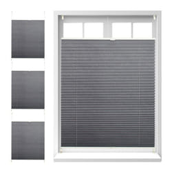 Store vénitien sans perçage lot de 4 volet fenêtre semi-transparent laisse passer la lumière 90 x 130 cm gris
