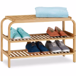 Pour rangement dans votre entrée ou dans le garde robe, ce banc est idéal. 6 paires de chaussures trouvent de la place sur 2  ...