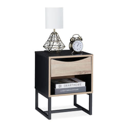 Relaxdays 10030571 Table de nuit / chevet 1 tiroir(s) Noir, Bois