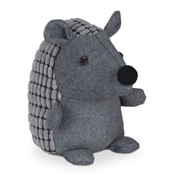 Relaxdays - Butoir de porte Hérisson, tissu, pour le sol, intérieur, cale déco, doux, lourd, 20 cm de haut, gris foncé