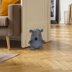 Relaxdays - Butoir de porte Hérisson, tissu, pour le sol, intérieur, cale déco, doux, lourd, 20 cm de haut, gris foncé