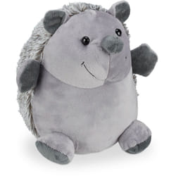 Relaxdays - Butoir de porte Hérisson, tissu, pour le sol, intérieur, cale animale décorative, doux, lourd, 19,5 cm, gris