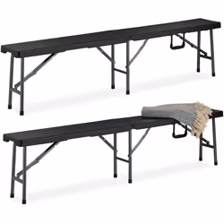 Ce banc pliable en pack de 2 est idéal comme siège flexible lors des barbecues sur le balcon ou dans le jardin et aussi pour  ...