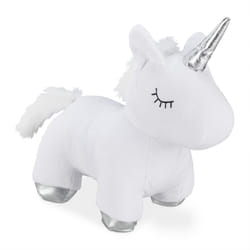 Relaxdays - Butoir de porte licorne, tissu rempli de sable, doux & lourd, cale décorative, intérieur, 25 cm de haut, blanc