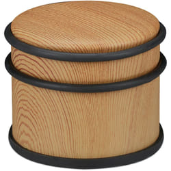 Relaxdays Butoir de porte, lourdes portes & fenêtres, inox & caoutchouc, aspect boisé, cale haute, ∅ 9,5 cm, marron