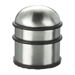 Relaxdays - Butoir de porte, lourdes entrées & fenêtres, acier inoxydable & caoutchouc, haut & rond, ∅ 7 cm, argenté