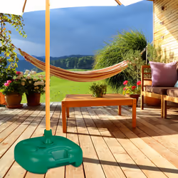 Support de parasol à remplir avec de l'eau ou du sable, taille du tube 25-32 mm, 44x42 cm, vert - Relaxdays