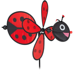 Relaxdays - Moulin à vent coccinelle, décoration jardin, balcon & terrasse, 76,5 x 36,5 x 51,5 cm, à planter, rouge/noir
