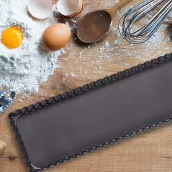 Moule tarte rectangulaire, lot de 2 pratique, fond amovible, antiadhésif, 31x21,5 cm et 35x11 cm, anthracite - Relaxdays