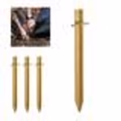 Relaxdays Sardines forme en T 30 cm de long œillet Lot de 4 piquets de tente stable solide Camping & jardin doré