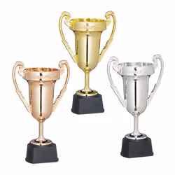 Relaxdays Trophée lot de 3 sport et fête coupe sans inscription à anse plastique 225 x 135 x 85 cm multicolore