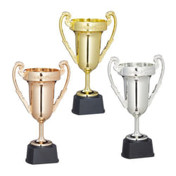 Relaxdays Trophée lot de 3 sport et fête coupe sans inscription à anse plastique 225 x 135 x 85 cm multicolore