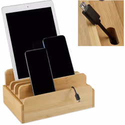 Cette station de recharge en bambou vous permet de garder en vue votre smartphone, tablette et e-reader lors du chargement. L ...