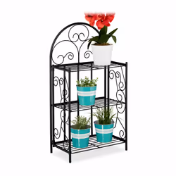 Relaxdays 4052025308476, Support de pots, Fer, Noir, Intérieure, 445 mm, 250 mm