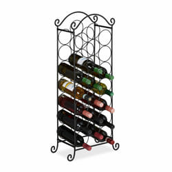 Relaxdays - casier à vin, 21 bouteilles, étagère décorative pour cuisine, cave et bar, métal, hlp 88 x 33 x 20 cm, noir