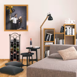 Relaxdays - casier à vin, 21 bouteilles, étagère décorative pour cuisine, cave et bar, métal, hlp 88 x 33 x 20 cm, noir