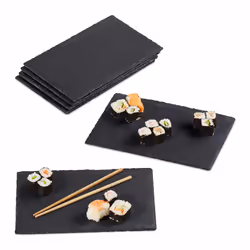 Relaxdays 4052025308797 assiette Assiette de service Rectangulaire Anthracite 6 pièce(s)
