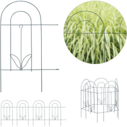 Relaxdays - bordure potager, clôture jardin 5 éléments, en métal, à planter dans le sol, h x l : 62 x 244 cm, vert