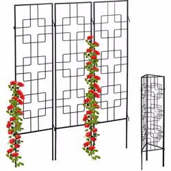 Description générale Ce treillis de jardin en lot de 3 soutient la croissance des plantes grimpantes tout en ajoutant une tou ...