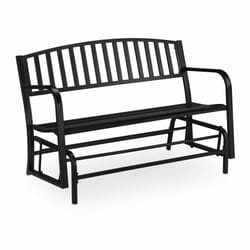 Banc de bascule, acier, charge de 220 kg, 2 personnes, confortable, h x l x p 86 x 127 x 69 cm, noir - Relaxdays