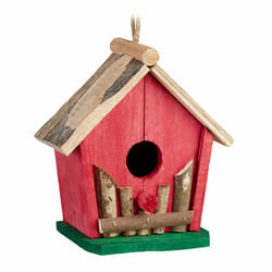 Relaxdays - Mini nichoir d'oiseau, à suspendre, pour balcon & jardin, bois, maison d'oiseaux déco, 18 x 17 x 11 cm, coloré